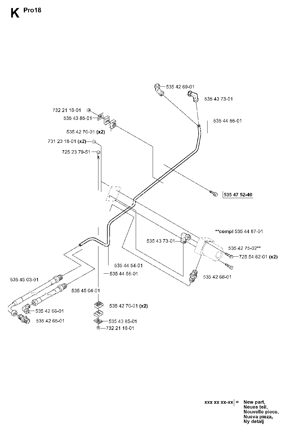 Transmission Diagram and Parts List for RIDERPRO18 (953521901)(2004-01) Husqvarna Lawn Tractor