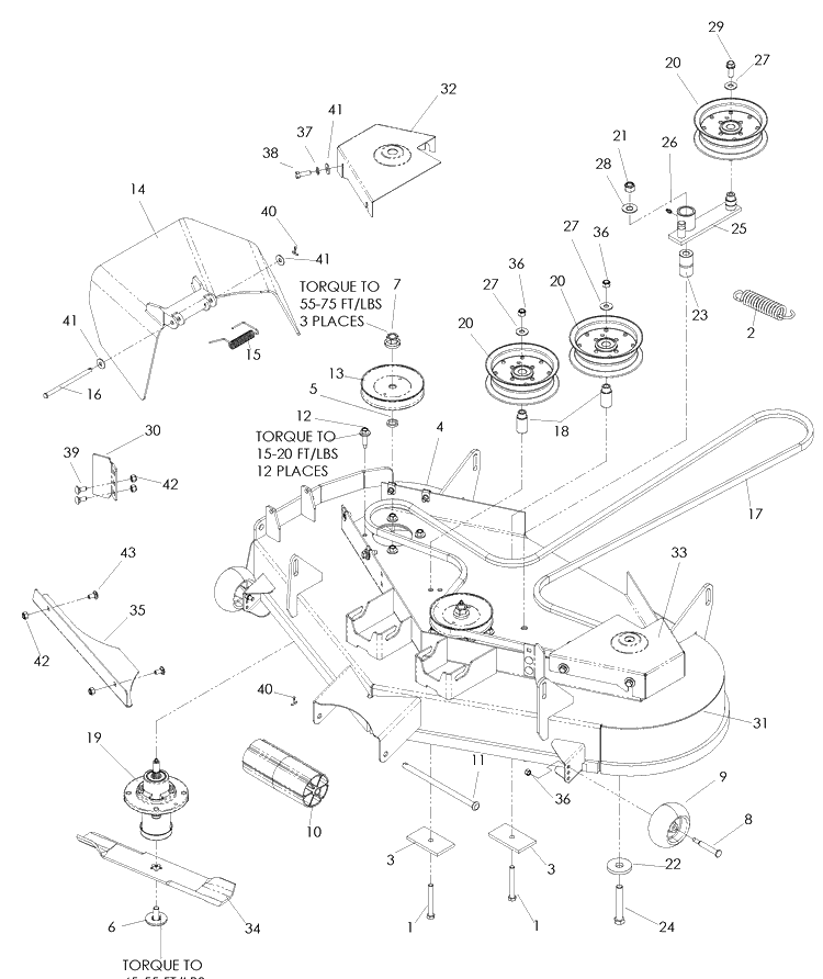 48 Inch Cutting Deck Diagram and Parts List for EZ4624 (968999657)(2008-08) Husqvarna Lawn Mower
