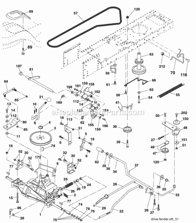 Page C Diagram and Parts List for CO17542LT 2007-02 Husqvarna Lawn Tractor