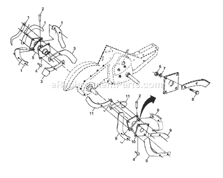 Page E Diagram and Parts List for CRTH550 CRTH 550 954140064B -1999-03 Husqvarna Tiller