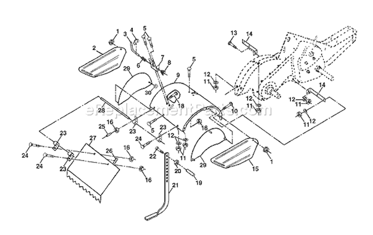 Page F Diagram and Parts List for CRTH550 CRTH 550 954140064B -1999-03 Husqvarna Tiller