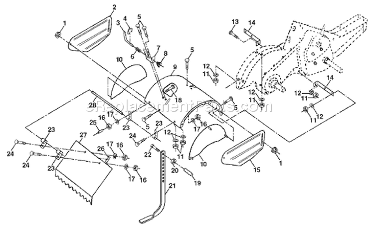 Page E Diagram and Parts List for CRT35 CRT 35 954001252A -1994-08 Husqvarna Tiller