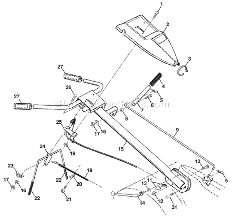 Page B Diagram and Parts List for CRT35 CRT 35 954001252C -1995-10 Husqvarna Tiller