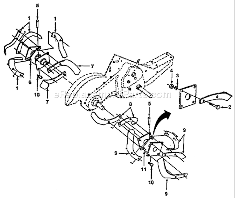 Page E Diagram and Parts List for CRT50 CRT 50 HRT5A -1990-01 Husqvarna Tiller