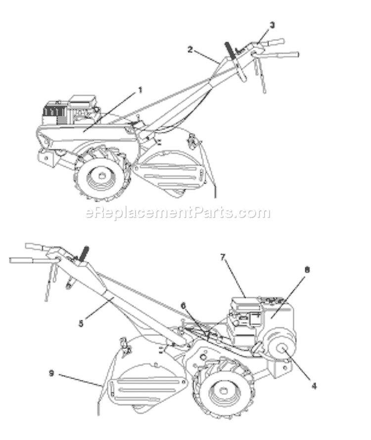 Page A Diagram and Parts List for CRT52 CRT 52 954140067B -1998-07 Husqvarna Tiller