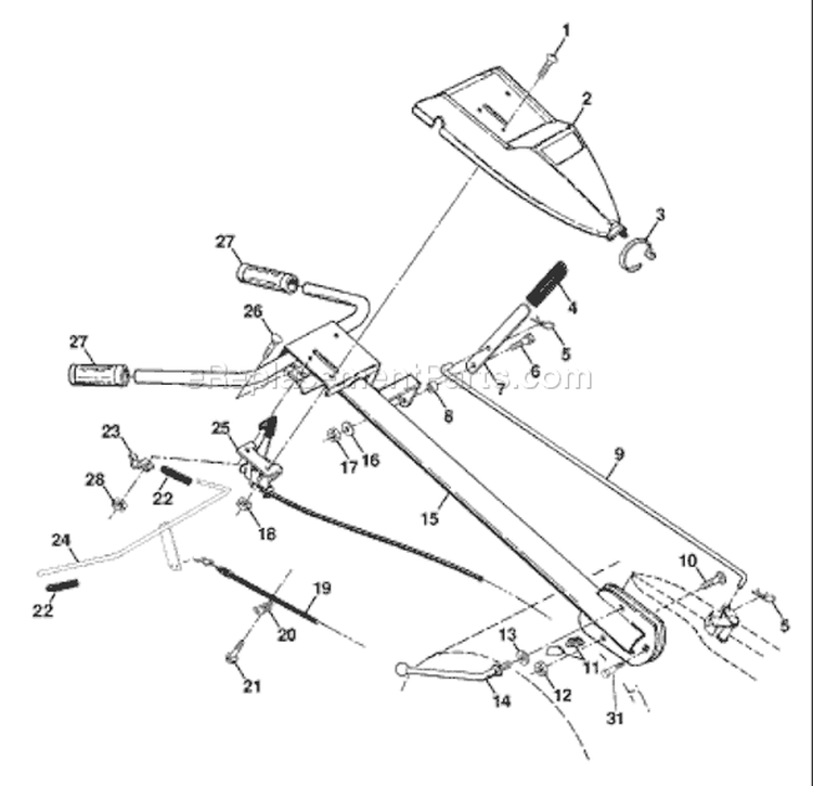 Page B Diagram and Parts List for CRT52 CRT 52 954140067B -1998-07 Husqvarna Tiller