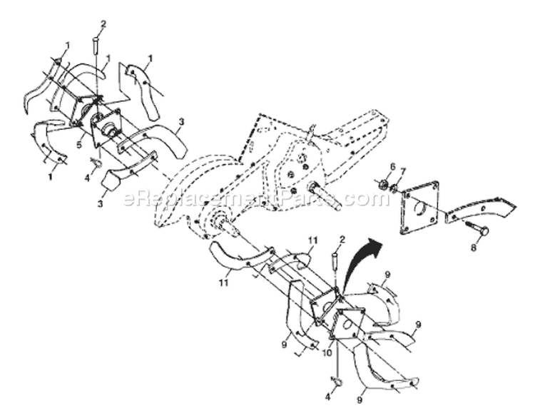 Page E Diagram and Parts List for CRT52 CRT 52 954140067B -1998-07 Husqvarna Tiller