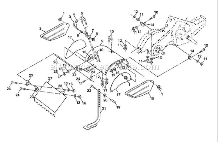 Page F Diagram and Parts List for CRT52 CRT 52 954140067D -1999-03 Husqvarna Tiller