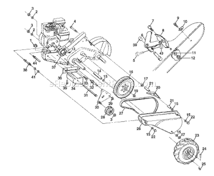 Page C Diagram and Parts List for CRT53 CRT 53 954140063A -1998-02 Husqvarna Tiller