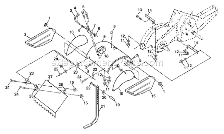 Page F Diagram and Parts List for CRT53 CRT 53 954140063A -1998-02 Husqvarna Tiller