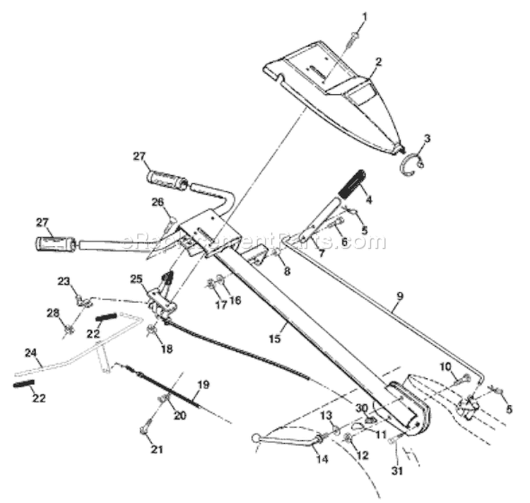 Page B Diagram and Parts List for CRT53 CRT 53 954140063B -1998-07 Husqvarna Tiller