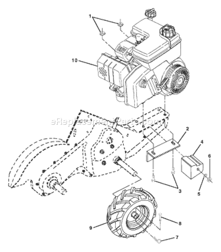 Page D Diagram and Parts List for CRT61 CRT 61 95414022A -1997-07 Husqvarna Tiller