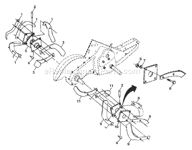 Page E Diagram and Parts List for CRT61 CRT 61 95414022A -1997-07 Husqvarna Tiller