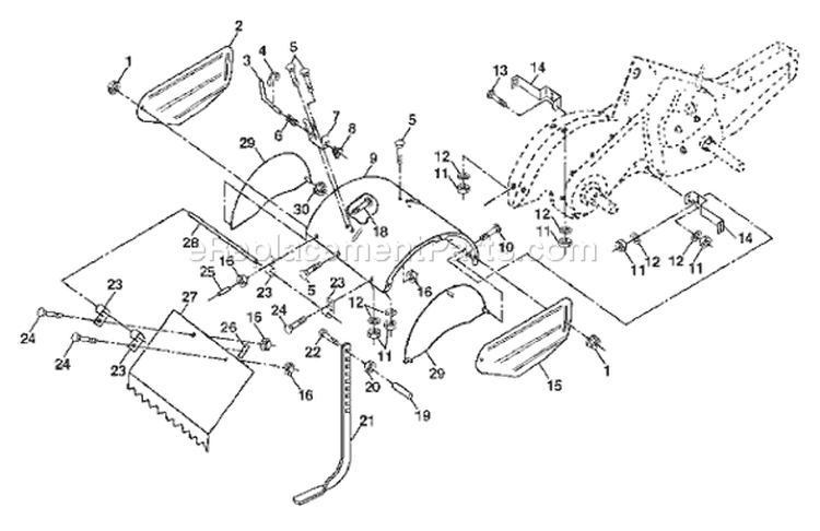 Page F Diagram and Parts List for CRT61 CRT 61 95414022A -1997-07 Husqvarna Tiller