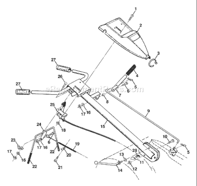 Page B Diagram and Parts List for CRT81 CRT 81 954001152A -1994-07 Husqvarna Tiller