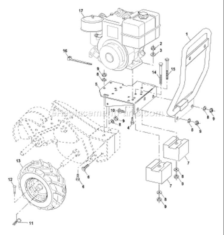 Page D Diagram and Parts List for CRT81 CRT 81 954001152A -1994-07 Husqvarna Tiller