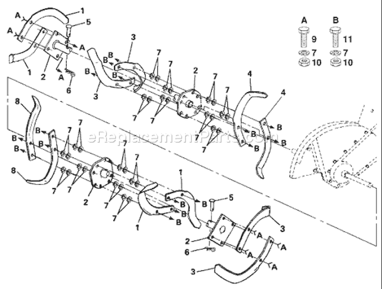 Page E Diagram and Parts List for CRT81 CRT 81 954001152B -1995-12 Husqvarna Tiller