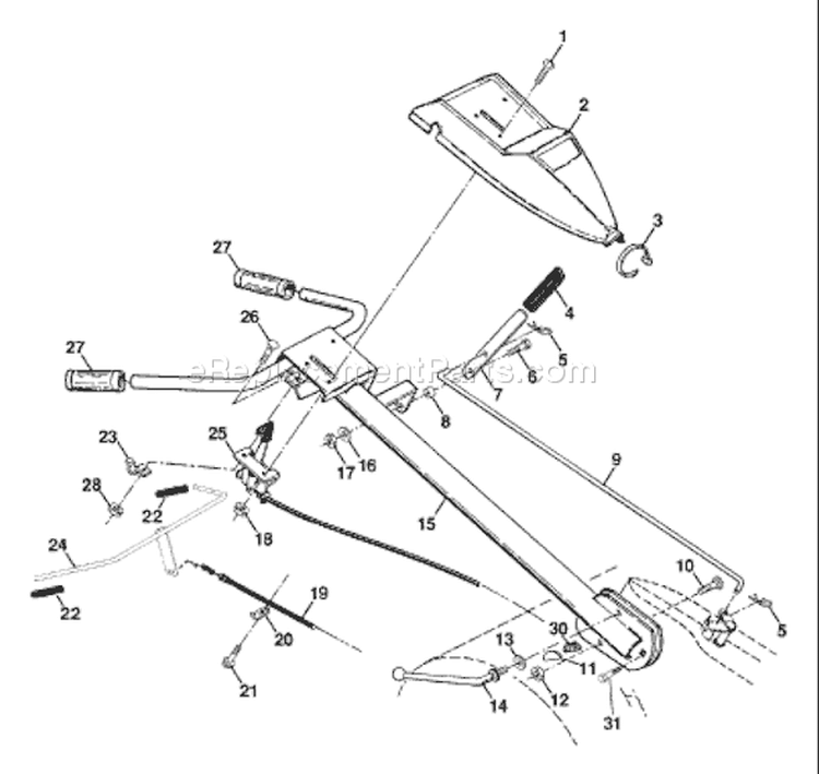 Page B Diagram and Parts List for CRT83 CRT 83 954140066A -1998-02 Husqvarna Tiller