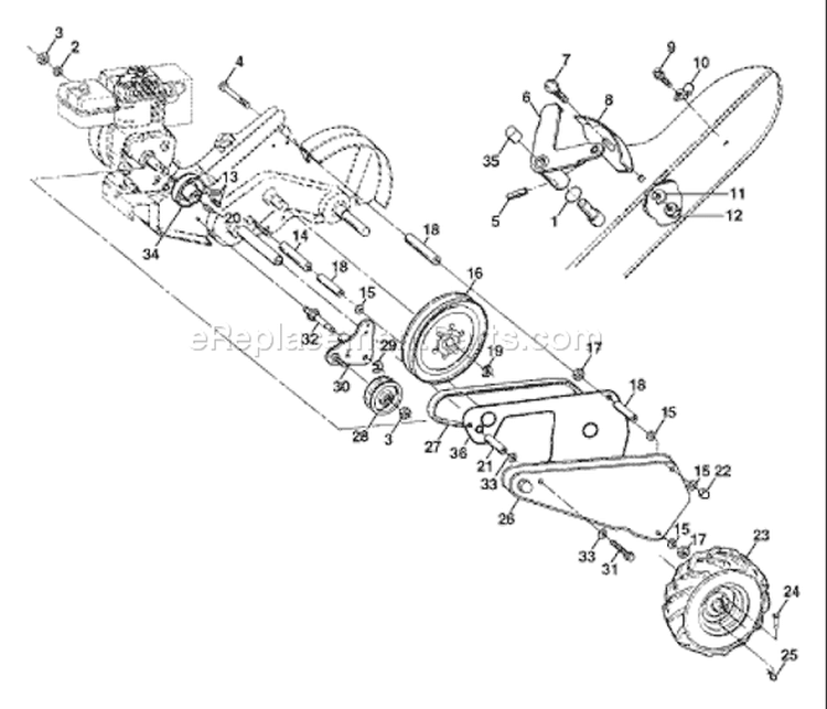 Page C Diagram and Parts List for CRT83 CRT 83 954140066A -1998-02 Husqvarna Tiller
