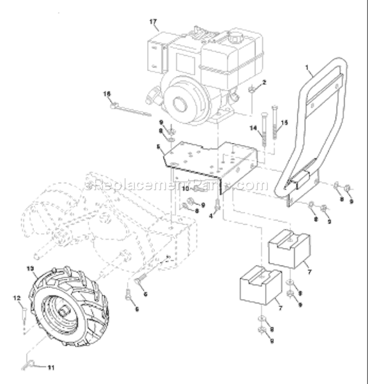 Page D Diagram and Parts List for CRT83 CRT 83 954140066A -1998-02 Husqvarna Tiller