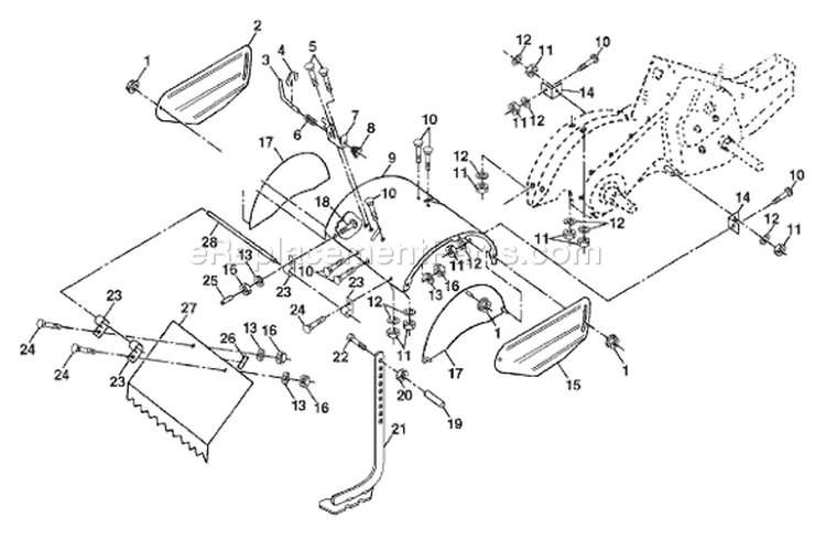 Page F Diagram and Parts List for CRT83 CRT 83 954140066A -1998-02 Husqvarna Tiller