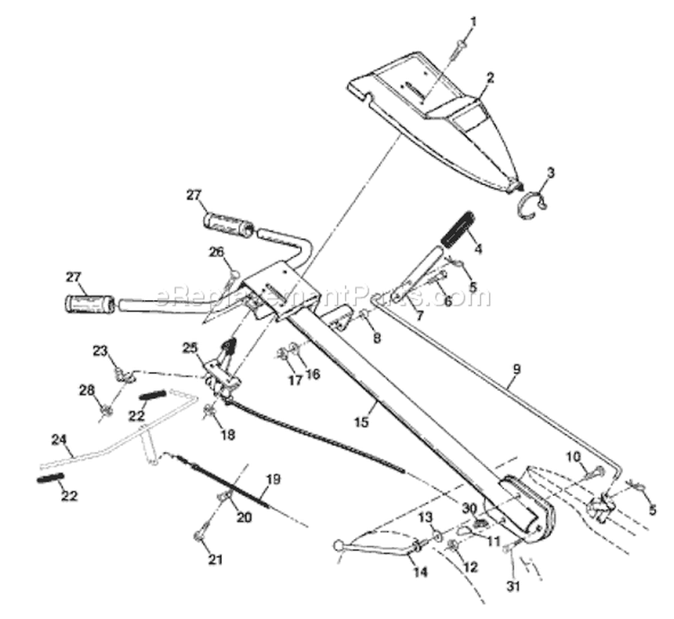 Page B Diagram and Parts List for CRT83 CRT 83 954140066B -1999-04 Husqvarna Tiller