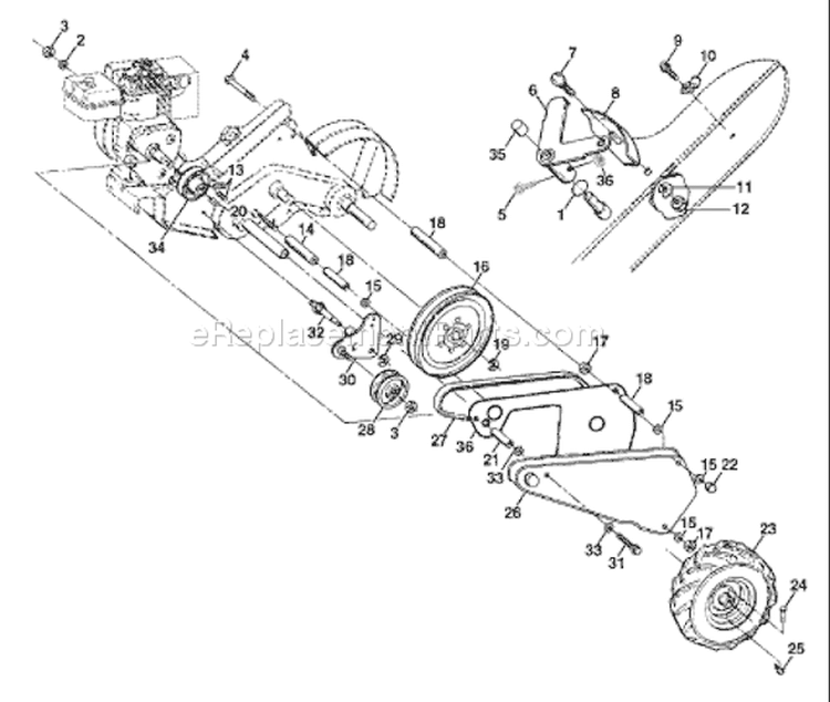 Page C Diagram and Parts List for CRT83 CRT 83 954140066B -1999-04 Husqvarna Tiller