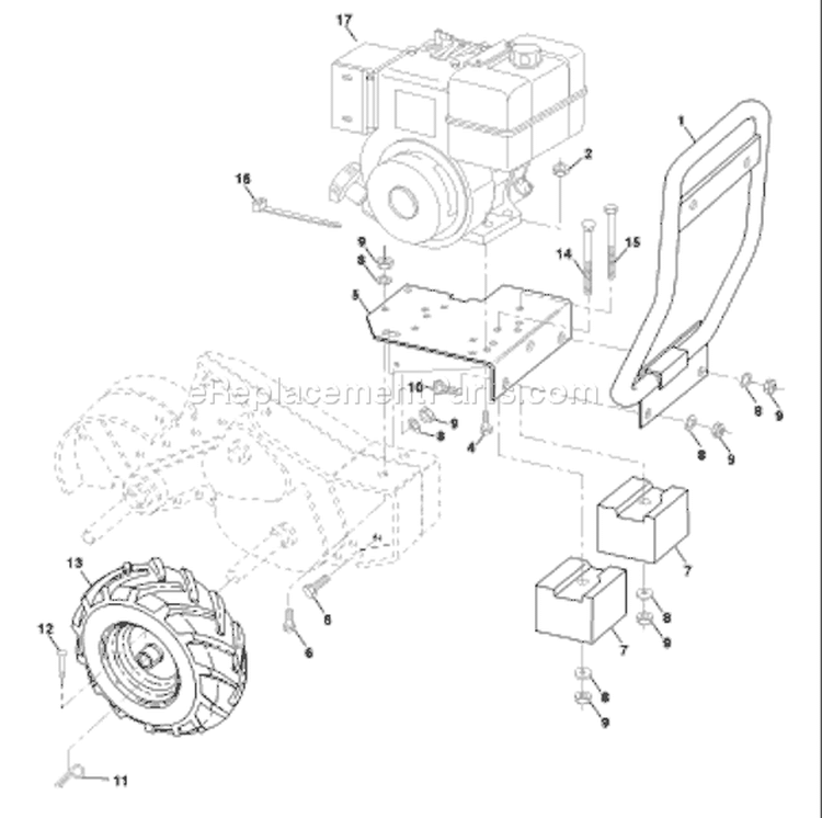 Page D Diagram and Parts List for CRT83 CRT 83 954140066B -1999-04 Husqvarna Tiller