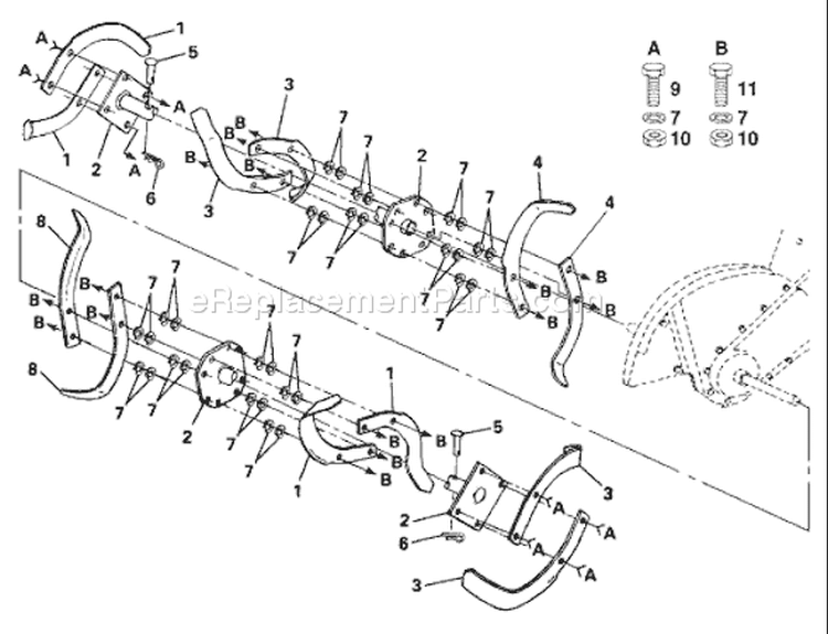 Page E Diagram and Parts List for CRT83 CRT 83 954140066B -1999-04 Husqvarna Tiller