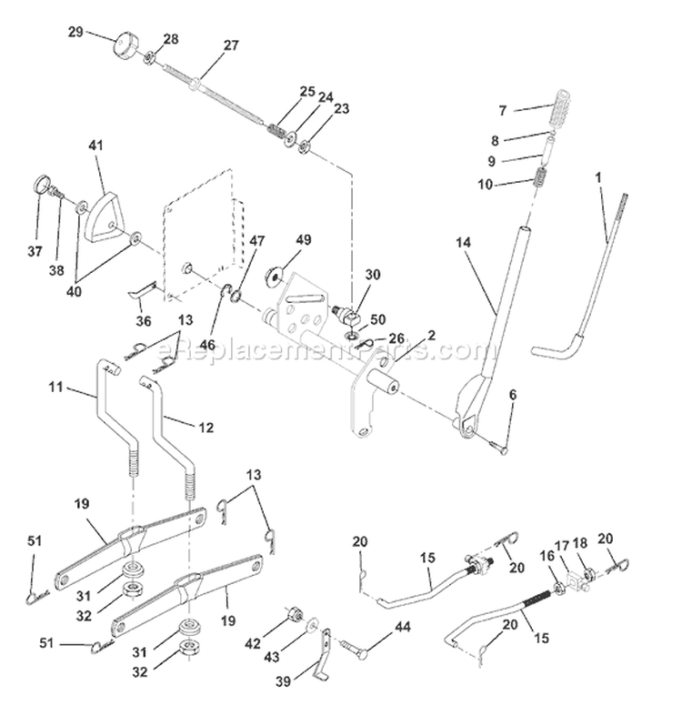 Page H Diagram and Parts List for CTH150 CTH 150 954140101A -1999-10 Husqvarna Lawn Tractor