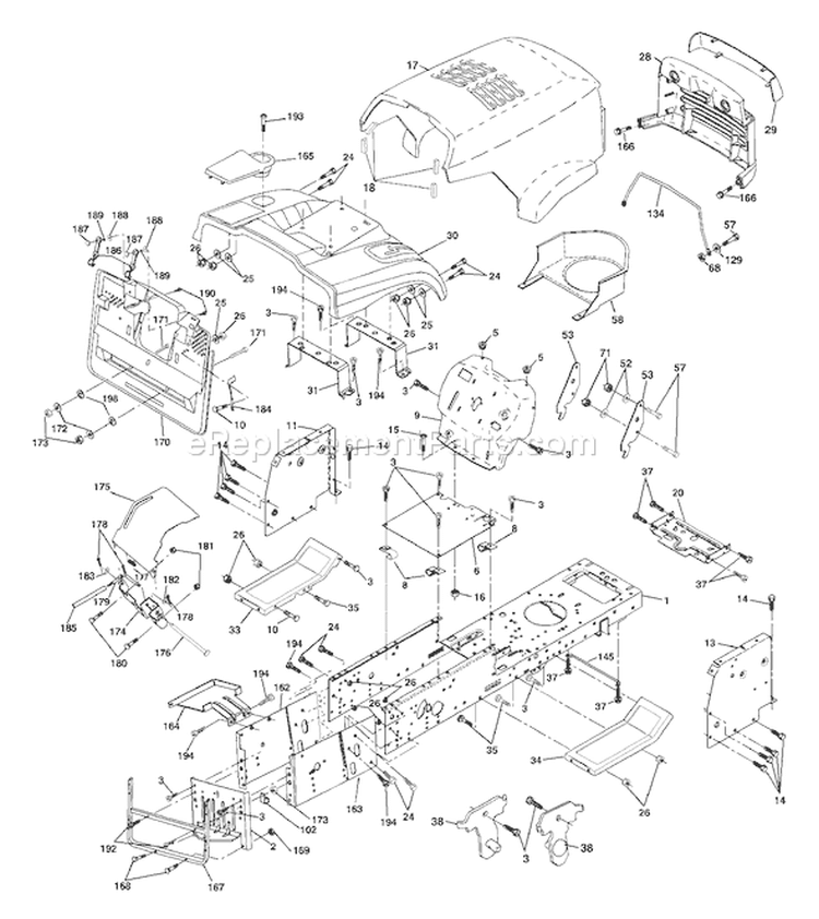 Page B Diagram and Parts List for CT130 CT 130 HEB -954170017 -1999-10 Husqvarna Lawn Tractor