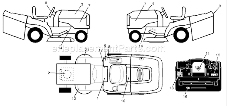Page C Diagram and Parts List for CT130 CT 130 HEC -954170017 -2000-02 Husqvarna Lawn Tractor