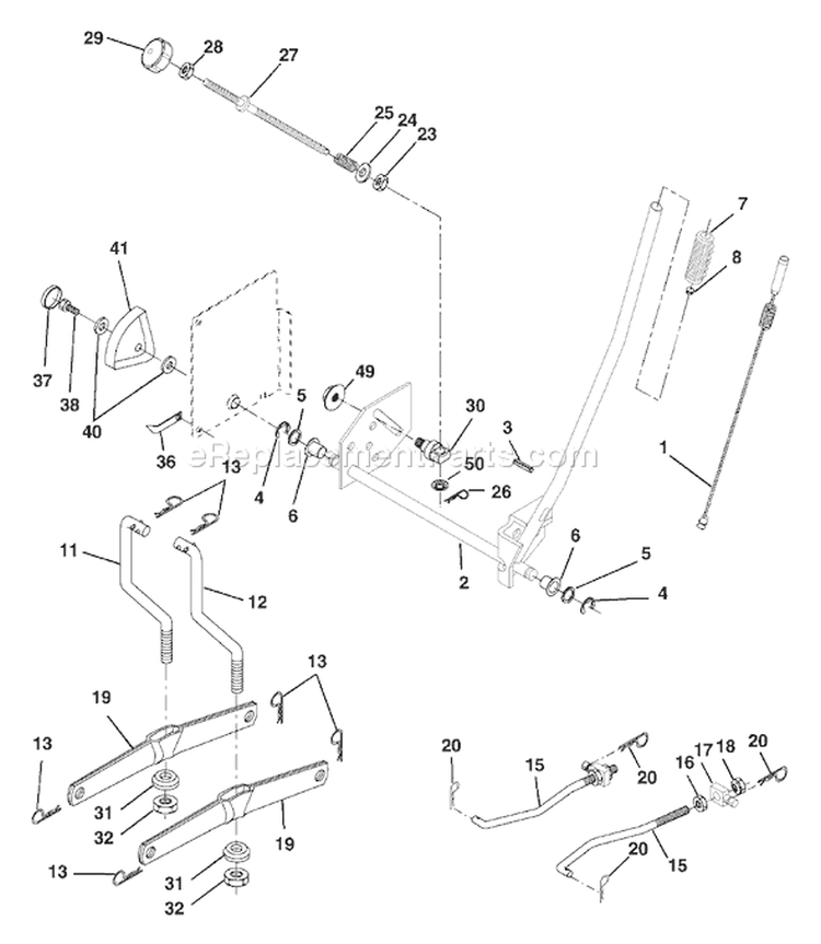 Page H Diagram and Parts List for CT130 CT 130 HED -954170017 -2001-08 Husqvarna Lawn Tractor