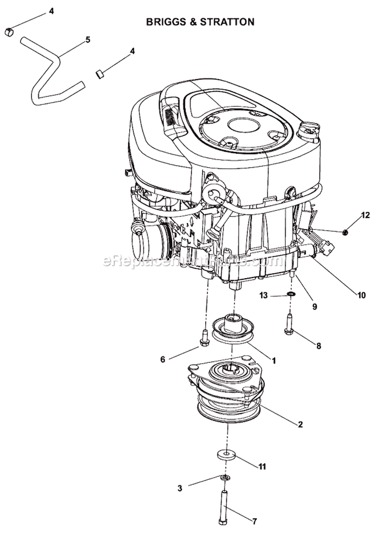 Engine Assembly - Briggs And Stratton Diagram and Parts List for CZ3815  Husqvarna Lawn Tractor