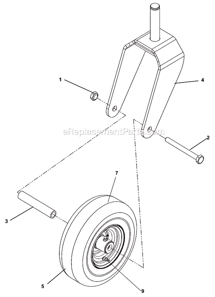 Caster Assembly Diagram and Parts List for CZ3815  Husqvarna Lawn Tractor
