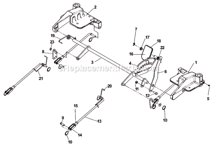 Deck Lift Diagram and Parts List for CZ3815  Husqvarna Lawn Tractor