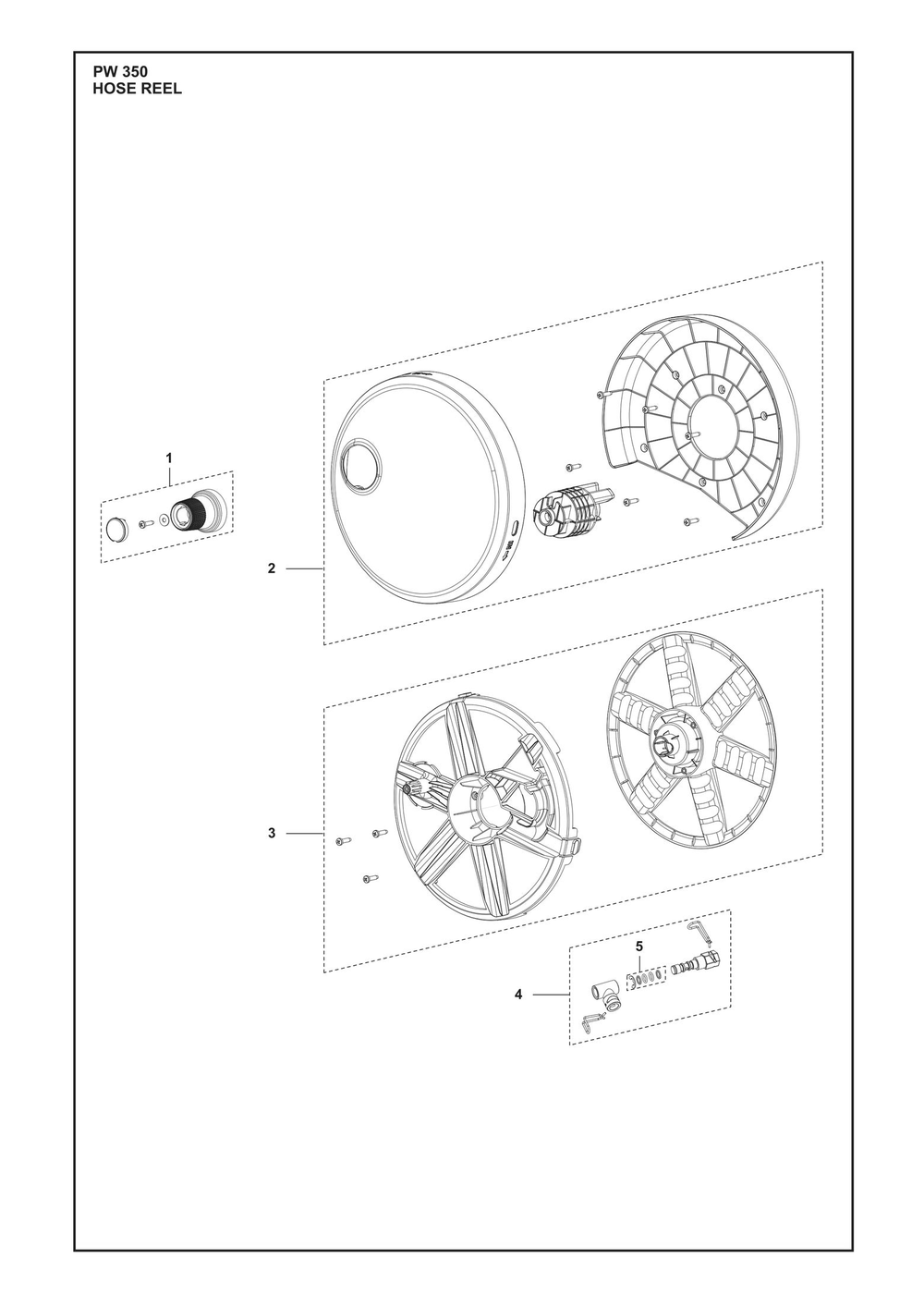 Hose Diagram and Parts List for PW350 2024 Husqvarna Pressure Washer