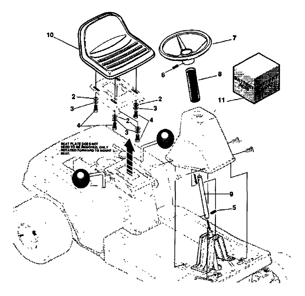 Customer Assembly Diagram and Parts List for R800 1993-04 Husqvarna Lawn Tractor