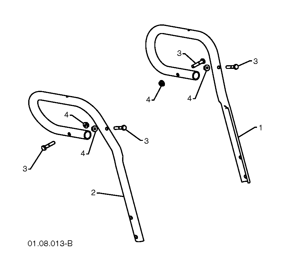 Handle Diagram and Parts List for 1830SB96193006501 2010-08 Husqvarna Snow Blower