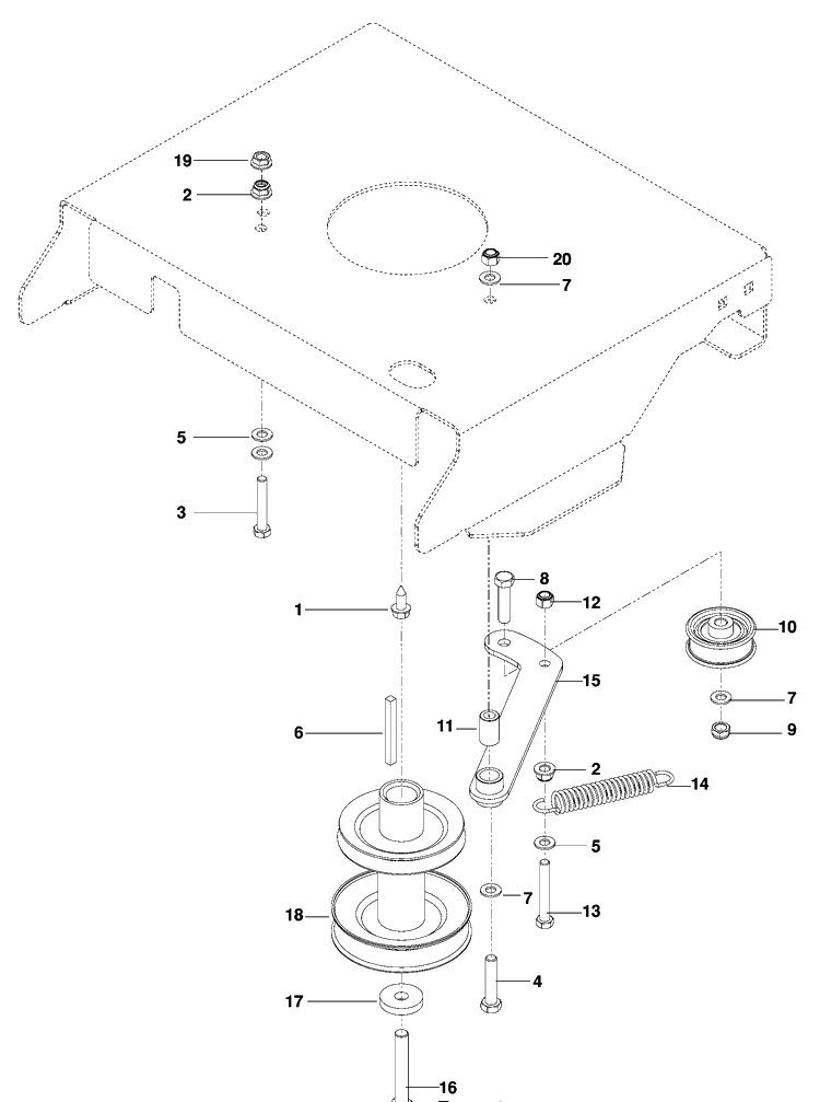 Engine Plate Diagram and Parts List for RZ3016 (966042901)(2009-09) Husqvarna Lawn Mower