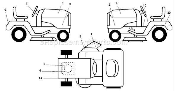 Page B Diagram and Parts List for YTH1842A (954569790) (2003-01) Husqvarna Lawn Tractor