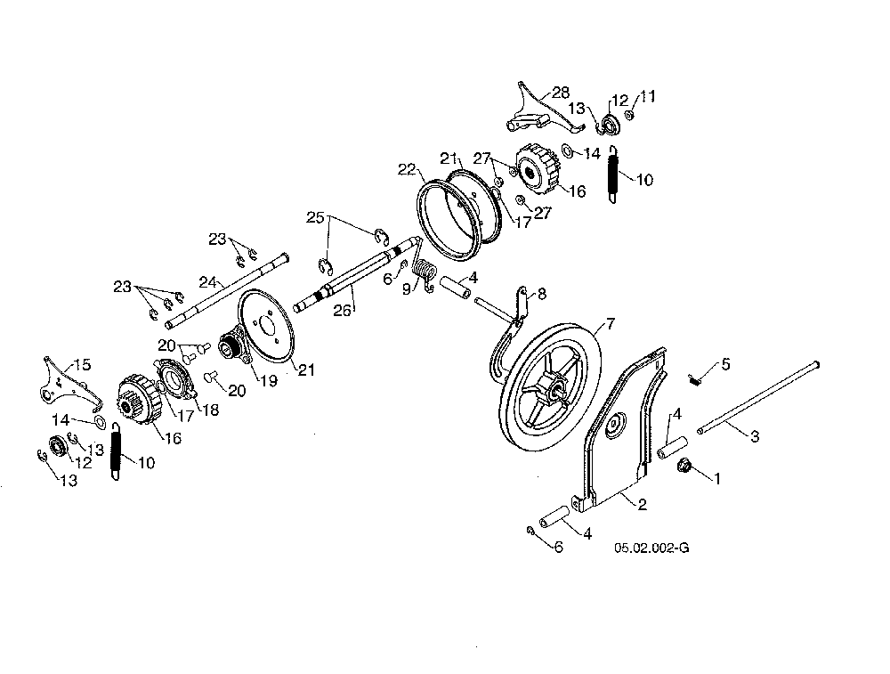 Friction disc/gears Diagram and Parts List for 96193009703  Husqvarna Snow Blower