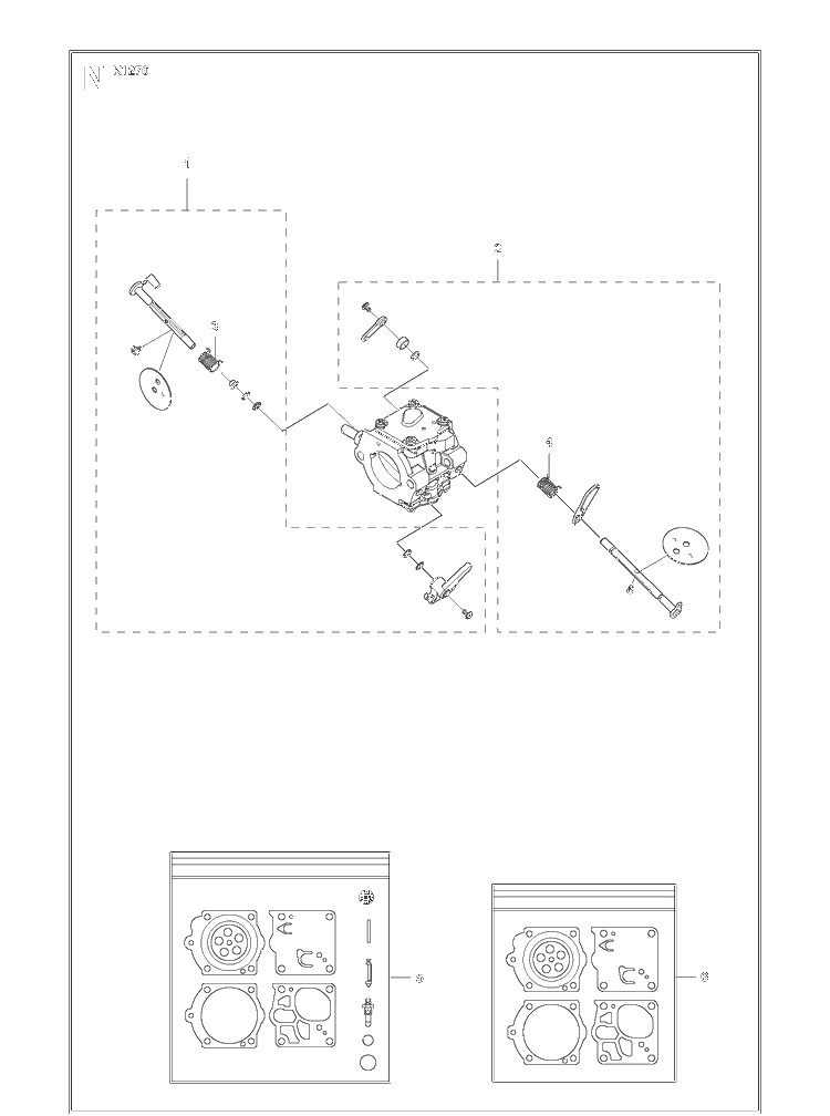 Carburetor Details Diagram and Parts List for K1270 (K1270 Rail)(2016-07) Husqvarna Table Saw Accessories