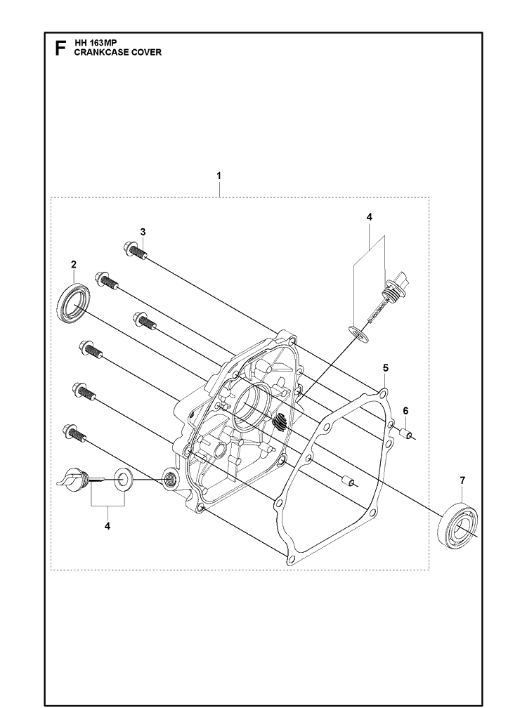 Crankcase Cover Diagram and Parts List for 970505201 2021-01 Husqvarna Engine