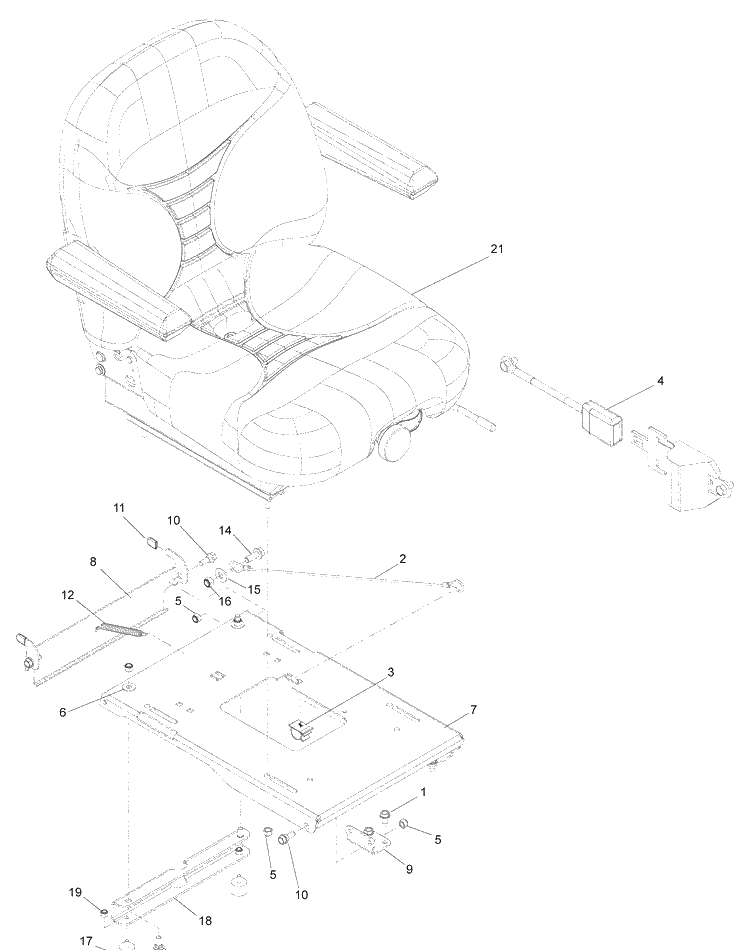 Seat Diagram and Parts List for IZ5223VAN (968999706)(2008-12) Husqvarna Lawn Mower