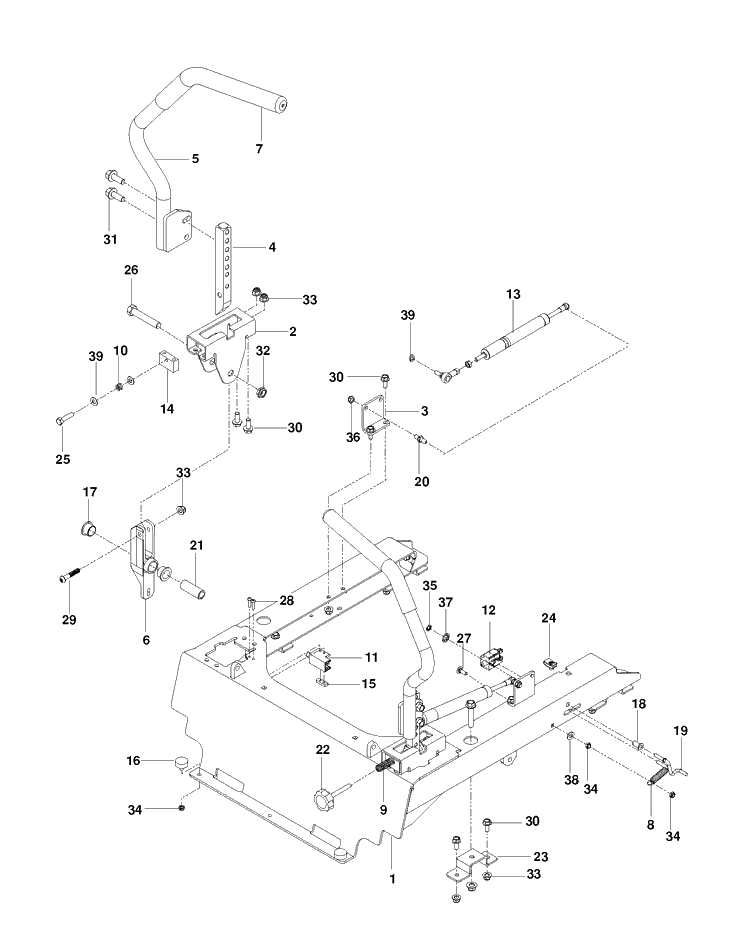 Steering Diagram and Parts List for P-ZT48CA (966663802)(2012-08) Husqvarna Lawn Mower