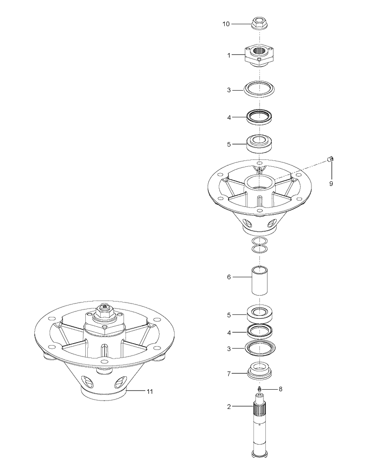 Spindle Diagram and Parts List for Z554  Husqvarna Lawn Mower