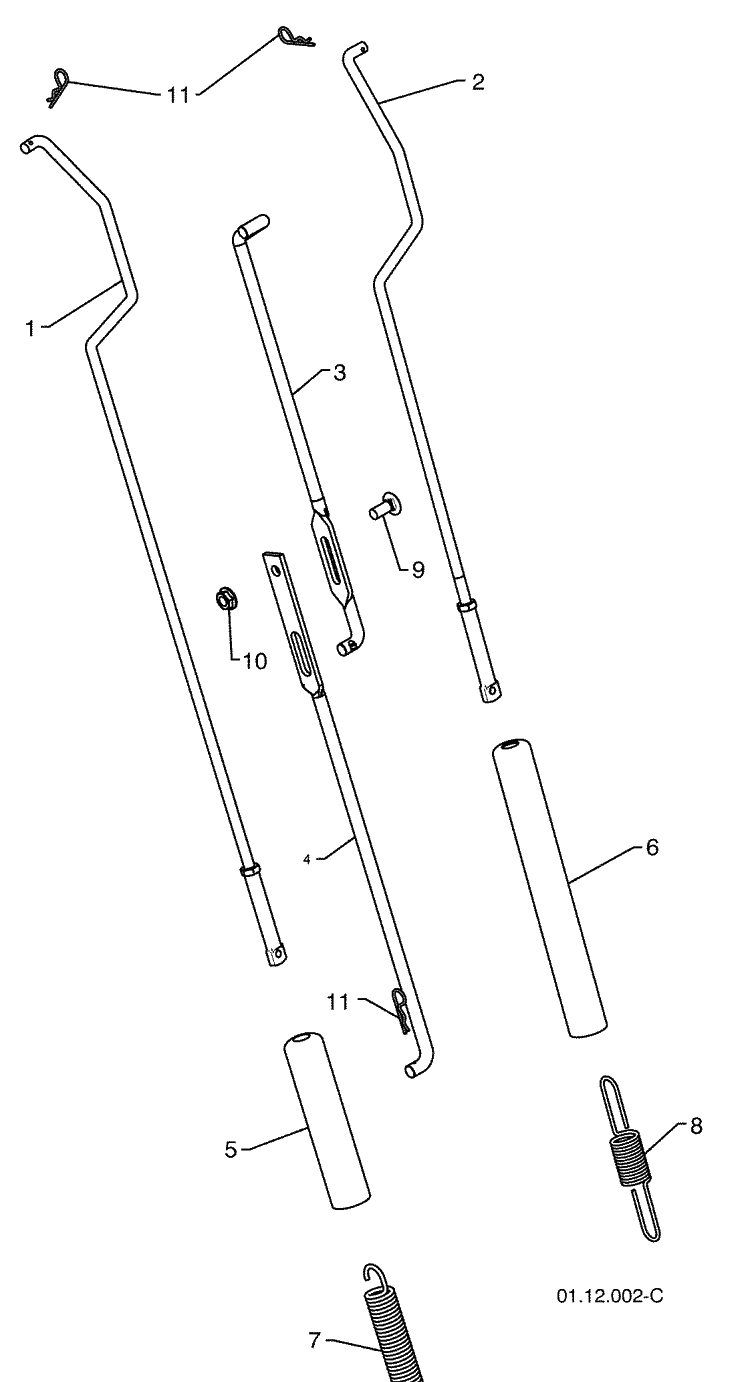 Handles - C Diagram and Parts List for 15530SBXLS (96193004001)(2009-06) Husqvarna Snow Blower