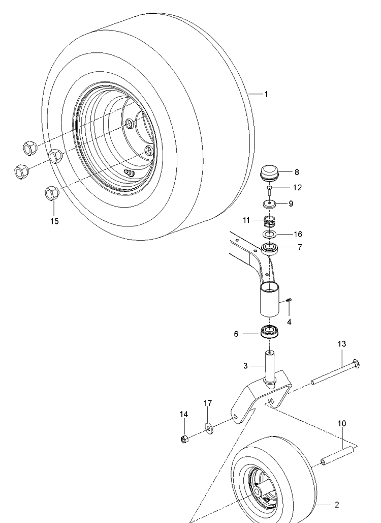 Wheels And Tires Diagram and Parts List for Z254F (96795400300)(2018-10) Husqvarna Lawn Mower