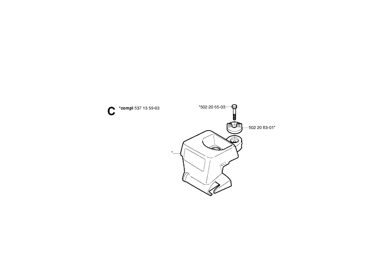 Filter Cover Diagram and Parts List for 336 20040100001-20051000000 Husqvarna Chainsaw